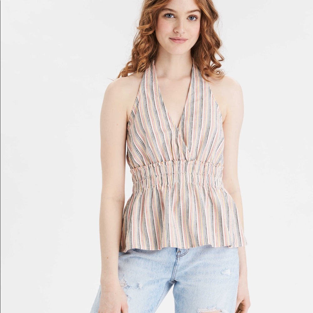 Halter Smocked Babydoll Top